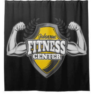 Gepersonaliseerde NAAM Musea Fitness Trainer Gym Douchegordijn