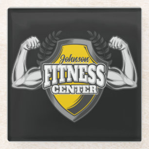 Gepersonaliseerde NAAM Musea Fitness Trainer Gym Glazen Onderzetter