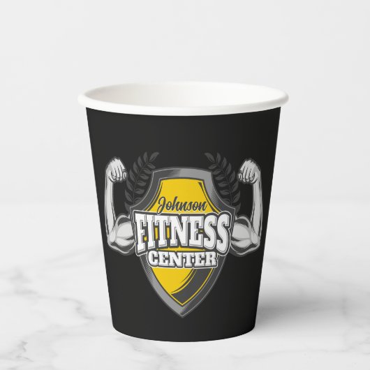 Gepersonaliseerde NAAM Musea Fitness Trainer Gym Papieren Bekers (Voorkant)