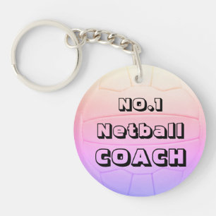 Gepersonaliseerde naam Netball Coach Sleutelhanger