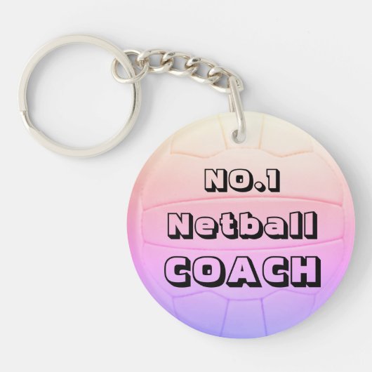 Gepersonaliseerde naam Netball Coach Sleutelhanger (Voorkant)
