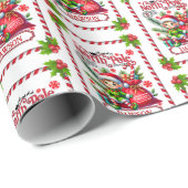 Gepersonaliseerde naam North Pole Delivery Elf Cadeaupapier (Rol Hoek)