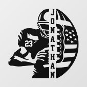 Gepersonaliseerde Naam & Nummer Football Decal (Vel)