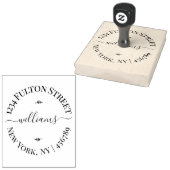 Gepersonaliseerde naam of Logo Retouradres Groot Rubberstempel (Gestempeld)