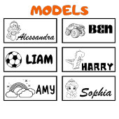 Gepersonaliseerde naam om schoolbenodigdheden te i zelfinktende stempel