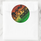 Gepersonaliseerde naam op Neon Sinaasappel Geel & Ronde Sticker (Tas)