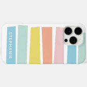 Gepersonaliseerde naam Pastel Geometrisch Modern K Case-Mate iPhone Case (Achterkant (horizontaal))