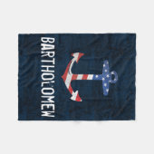 Gepersonaliseerde naam  Patriottisch USA Anchor Fleece Deken (Voorkant (Horizontaal))
