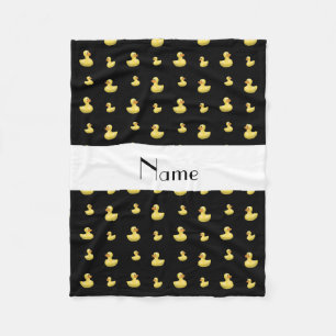 Gepersonaliseerde naam patroon zwarte rubbereend fleece deken