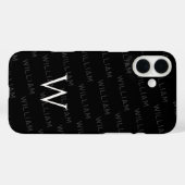Gepersonaliseerde naam patterned, Eenvoudig Monogr Case-Mate iPhone Case (Achterkant (horizontaal))