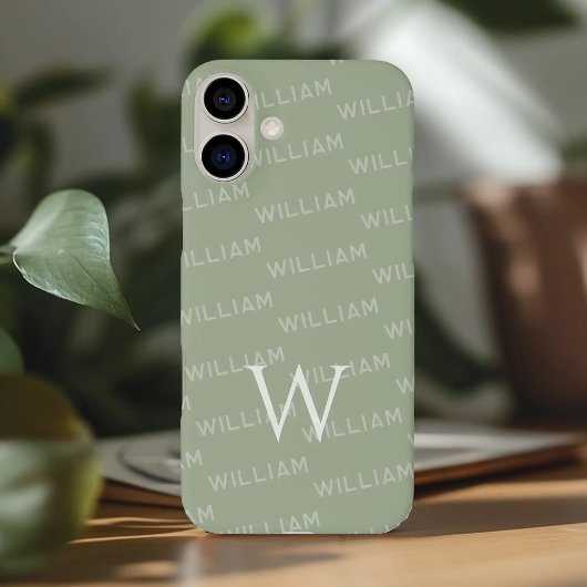 Gepersonaliseerde naam patterned, Eenvoudig Monogr Case-Mate iPhone Case