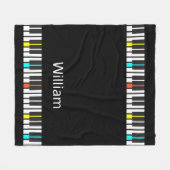 Gepersonaliseerde naam Pianist Piano Keys Fleece Deken (Voorkant (Horizontaal))