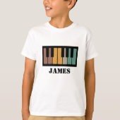 Gepersonaliseerde naam Pianist Piano Keys T-shirt (Voorkant)