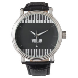 Gepersonaliseerde naam Piano Keyboard Musician's Horloge