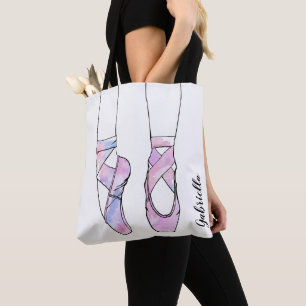 Gepersonaliseerde naam Pink Ballet Draagtas