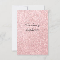 Gepersonaliseerde naam Pink Glitter Het spijt me K