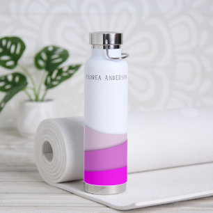 Gepersonaliseerde naam Pink Waves Waterfles