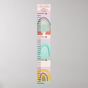 Gepersonaliseerde naam Rainbow kind Groei Poster