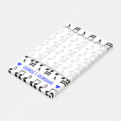 Gepersonaliseerde naam; raster van muzieknoten post-it® notes (Schuin)