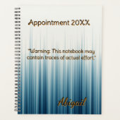 Gepersonaliseerde naam Retro Light Blue Afspraak Planner (Voorkant)