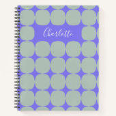 Gepersonaliseerde naam Retro Paarse groene geometr Notitieboek (Voorkant)