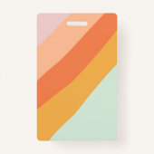 Gepersonaliseerde naam Retro Stripes Pastel Mint P Badge (Achterkant)