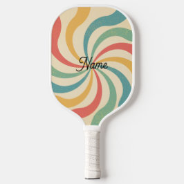 Gepersonaliseerde naam Retro Stripes Typografie Pickleball Paddle