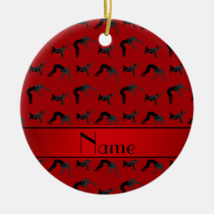 Gepersonaliseerde naam rode het worstelen keramisch ornament
