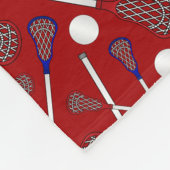 Gepersonaliseerde naam rode lacrosse patroon fleece deken (Hoek)