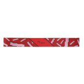 Gepersonaliseerde naam rood baconpatroon lint (Voorkant)