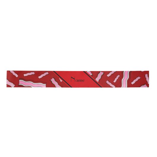 Gepersonaliseerde naam rood baconpatroon lint (Voorkant)