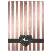 Gepersonaliseerde naam roos gold elegant chic mode klembord (Achterkant)