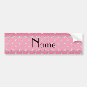 Gepersonaliseerde naam roze diamanten bumpersticker