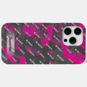 Gepersonaliseerde naam Roze Grijs Marmer Case-Mate iPhone Case (Achterkant (horizontaal))