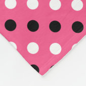 Gepersonaliseerde naam roze zwarte witte polka pun fleece deken (Hoek)