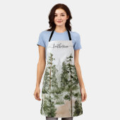 Gepersonaliseerde naam Rustic Green Pine Forest Pi Schort (Gedragen)