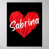Gepersonaliseerde naam Sabrina I Love Sabrina Hear Poster (Voorkant)