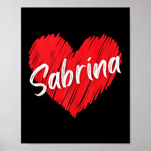 Gepersonaliseerde naam Sabrina I Love Sabrina Hear Poster (Voorkant)