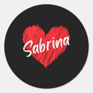 Gepersonaliseerde naam Sabrina I Love Sabrina Hear Ronde Sticker