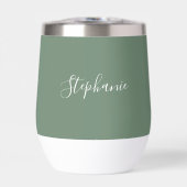 Gepersonaliseerde naam Sage Groen Script Monogram (Voorkant)