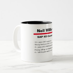 Gepersonaliseerde naam SAP Consultant Definitie Tw Tweekleurige Koffiemok