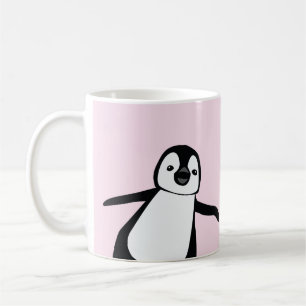 Gepersonaliseerde naam Schattige Peeking Penguin r Koffiemok