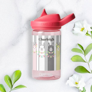 Gepersonaliseerde naam Schattige Retro Kleurrijke Waterfles