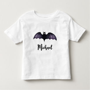 Gepersonaliseerde naam Schattige Spooky Black Bat Kinder Shirts