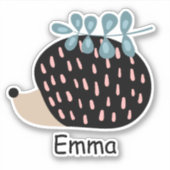 Gepersonaliseerde naam Schattigee Hedgehog Notitie Sticker (Voorkant)