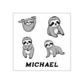 Gepersonaliseerde naam Schattigee Luiaard pack Rubberstempel (Afrduk)