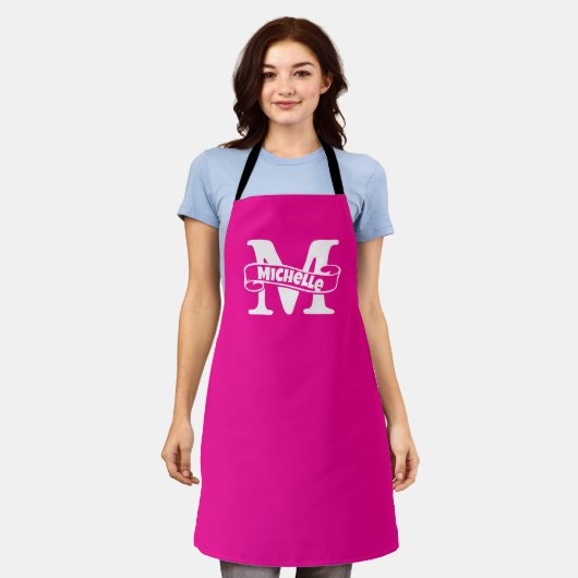 Gepersonaliseerde Naam Schort - Custom Monogram Ke (Gedragen)