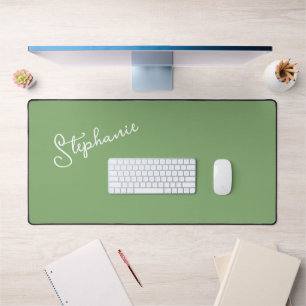 Gepersonaliseerde naam Script Minimalist Sage Gree Bureaumat