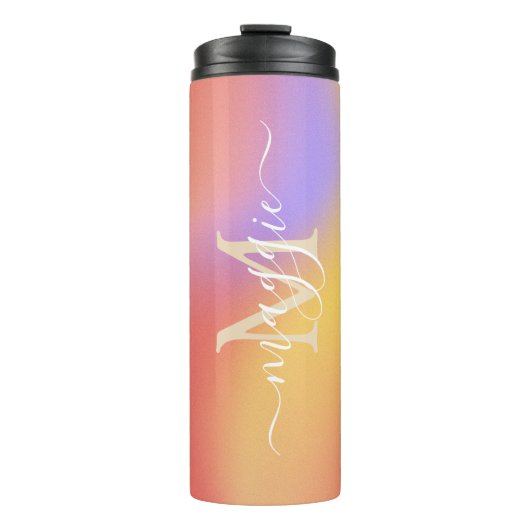 Gepersonaliseerde naam Script Monogram Thermosbeker (Voorkant)