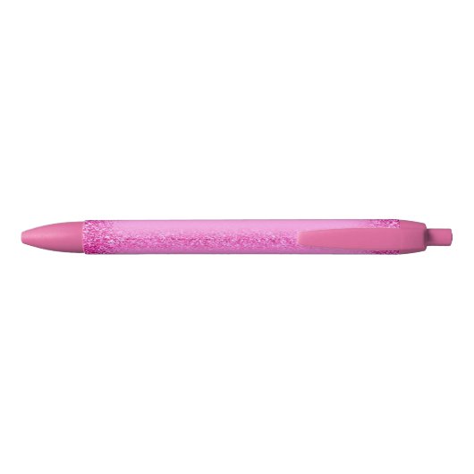 Gepersonaliseerde Naam Script Sjabloon Pink Glitte Zwarte Inkt Pen (Achterkant)